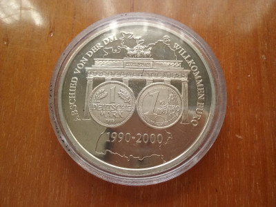 1990-2000-Germania-1DM-1EURO-Ag.-27g-40mm- foto