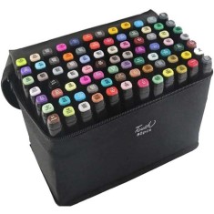 Set 80 markere duble, flippy, pe baza de alcool, geanta impermeabila inclusa, culori numerotate, 17 x 17.5 x 13.7 cm, multicolor foto