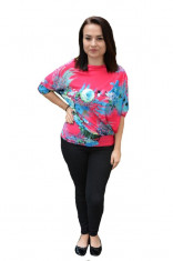 Bluza tinereasca Janelle,imprimeu floral multicolar foto