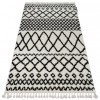 Covor Berber Safi N9040 albsi negru Franjuri shaggy pletos, 60x200 cm
