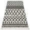 Covor Berber Safi N9040 albsi negru Franjuri shaggy pletos, 60x200 cm