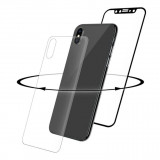 Cumpara ieftin Folie Sticla Tempered Glass Apple iPhone X iPhone XS 4D/5D Full Glue Fullcover Black Aluminium Frame Fata+Spate