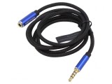 Cablu Audio Jack 3,5mm 4 pini 1m Negru