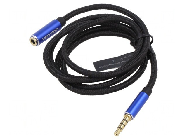 Cablu Audio Jack 3,5mm 4 pini 1m Negru
