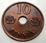 7.249 FINLANDA WWII 10 PENNIA 1941 XF/AUNC
