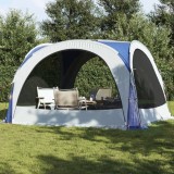Cort Petrecere VidaXL Albastru 360x360x215cm, Tafta 185T, Impermeabil, Ventilatie, Geanta Transport