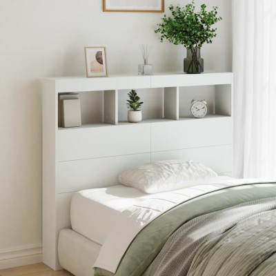 Gossi tablie cu dulap si led, alb, 120x17x102 cm foto