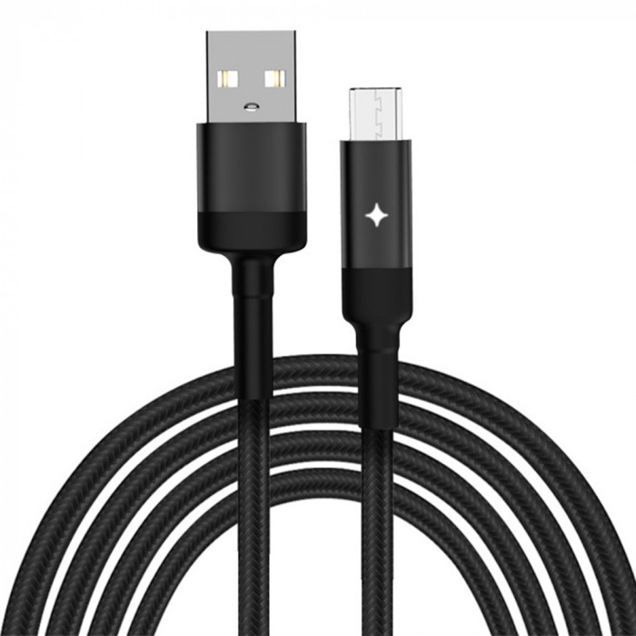 Yesido - Cablu de date (CA-28) - USB la Micro USB, 2.4A, 1.2m - Negru