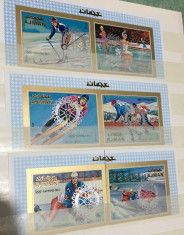 AJMAN 1970 SAPPORO, SUPRATIPAR - SERIE COMPLETA MNH, IMPERF foto