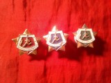Set 3 Insigne Militare URSS - Sportivi Militari Sovietici , locul 1,2,3, metal si email ,h=3cm