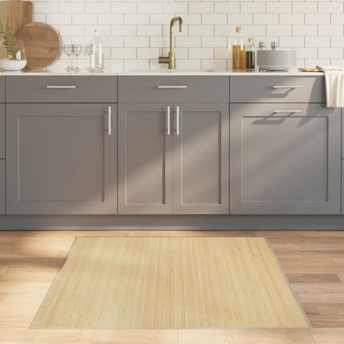 vidaXL Covor pătrat, natural deschis, 100x100 cm, bambus 376939