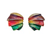 CERCEI CLIPS VINTAGE STATEMENT DIN METAL AURIU ȘI EMAIL