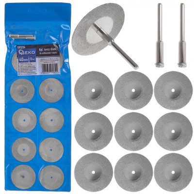 Set discuri diamantate pentru taiere, 40 mm, 12 elemente, Geko G81224 foto