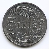 Romania 5 Lei 1942 - Zinc, 23 mm, KM-61 (5)