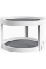 Organizator de discuri rotativ la 360 de grade, 2 niveluri, rotund, antiaderent, 25 cm x 15 cm, alb