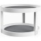Organizator de discuri rotativ la 360 de grade, 2 niveluri, rotund, antiaderent, 25 cm x 15 cm, alb