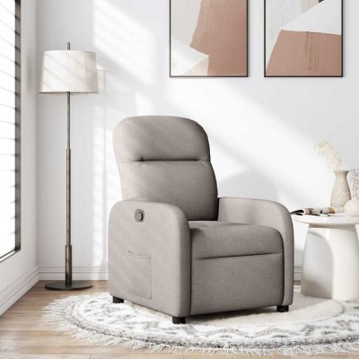 vidaXL Fotoliu rabatabil, gri taupe, material textil foto