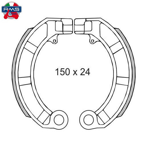 Set saboti frana (ferodo)- Vespa 50 HP - PK 50 Special - XL2 - Vespa 125 PK - 125 PX - Vespa 150-200 PK - PX (150x24mm) (RMS)