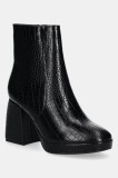Answear Lab botine femei, culoarea negru, cu toc drept, izolare usoara