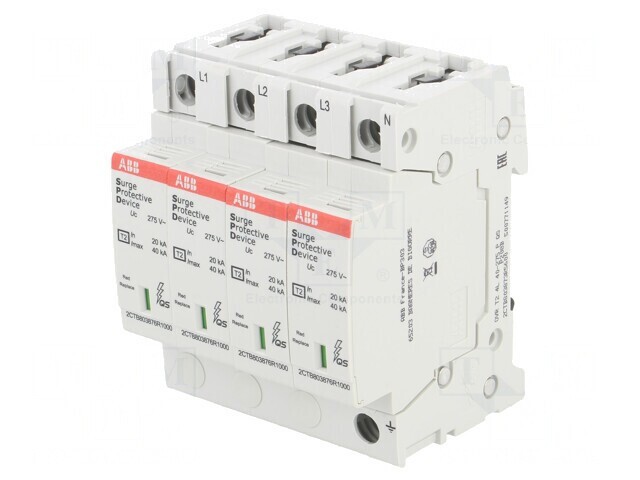 Limitator de Supratensiuni Tip 2 4 Poli 40kA pentru Șină DIN