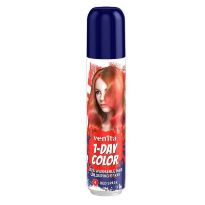 Spray colorant pentru par, fixativ, Venita, 1-Day Color, nr 04, Rosu foto