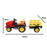 Tractor electric cu remorca telecomanda si baterie pentru copii jucarie 1050x300x450mm