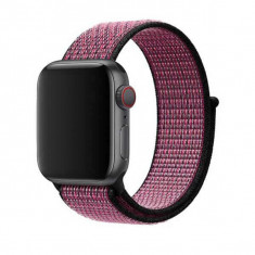 Curea din material textil, nylon Edman pentru Apple Watch 1/2/3/4/5/6/7/8/9/SE/Utra, 42/44/45/49 mm, Roz