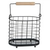 Suport Tac&acirc;muri, Metalic, Negru, 18x11.5x15.5 cm, M&acirc;ner Lemn, Oem