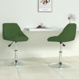 VidaXL Scaune de bucătărie pivotante, 2 buc., verde &icirc;nchis, catifea