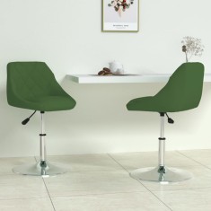 vidaXL Scaune de bucătărie pivotante, 2 buc., verde &icirc;nchis, catifea