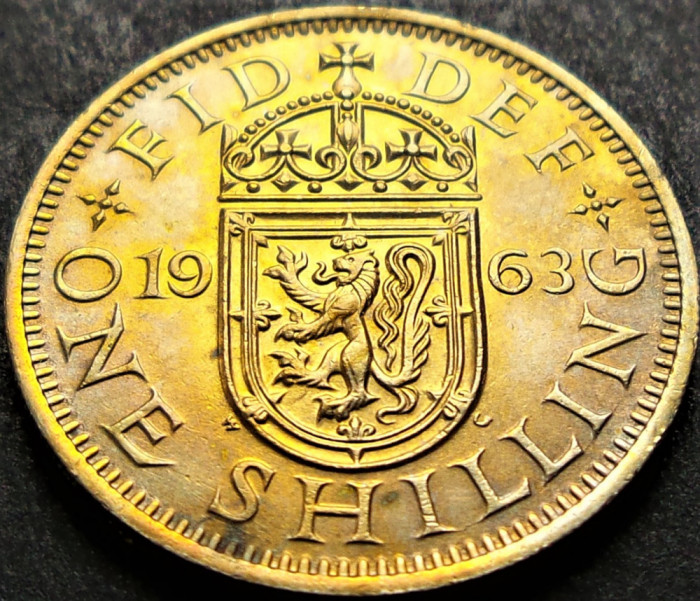 Moneda 1 SHILLING - MAREA BRITANIE / ANGLIA, anul 1963 *cod 1460 = patina