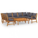 Cumpara ieftin Set mobilier gradina cu perne, 9 piese, lemn masiv de acacia