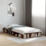 VidaXL Cadru de pat, stejar fumuriu, 100x200 cm, lemn prelucrat 3280514