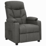 vidaXL Fotoliu rabatabil, gri &icirc;nchis, material textil 339083