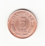 Moneda Danemarca 5 ore 1968, stare buna, curata, Europa, Bronz