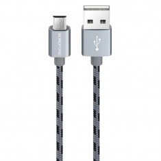 Cablu Date Micro Usb Borofone BX24 Ring Textil 1m Argintiu