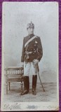 Fotografie tip CDV, Locotenent de Rosiori (cavaleist), regimentul 1 Rosiori Tecuci, 1891