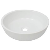Cumpara ieftin Chiuveta de baie din ceramica, rotunda, 42 x 12 cm, alb
