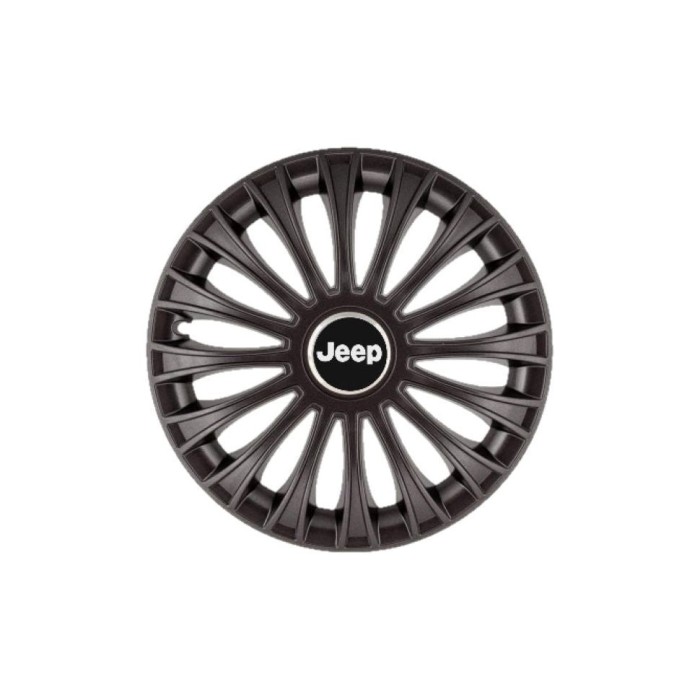 Set 4 Capace Roti 15 inchi (R15) Dino Negru, Compatibile cu Jeep