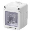 Cadru aparent Gewiss System GW27042, 2 module, IP55, gri, pentru priza / intrerupator