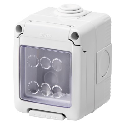 Cadru aparent Gewiss System GW27042, 2 module, IP55, gri, pentru priza / intrerupator foto