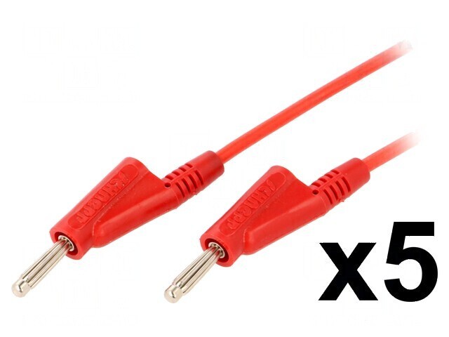 Cabluri de măsurare 1m conductori x5 roșie