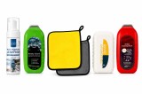 Cumpara ieftin Kit complet curatare geamuri si interior auto, 6 piese, degresant, spuma activa, 2 perii si 2 lavete microfibra