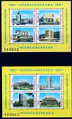 RO 1987 LP 1176 &amp;quot;Colaborarea Cultural - Ec. Inter.&amp;quot; , colita 231/232 , MNH foto