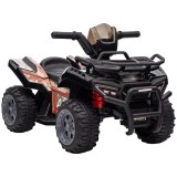 HOMCOM Quad electric pentru copii 6V, cu funcție &icirc;nainte, muzică, quad electric pentru copii 1,5-3 ani Negru | Aosom Romania