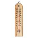 Termometru de perete din lemn, 19 cm, natural, CMCLASS
