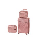 Set Valize TraveLux Urban XIII ABS Roz Somon 3 Buc. Leziter | Valiza Mana + Medie + Trusa