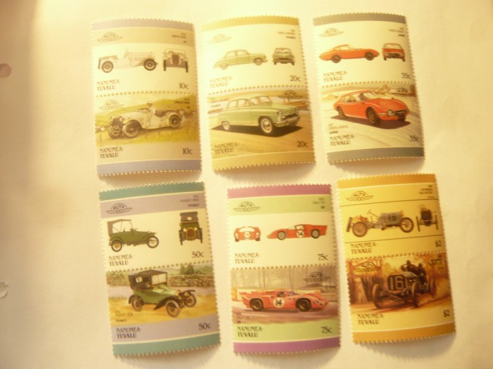 Set 6 perechi (12val) Nanumea Tuvalu - Automobile 1985