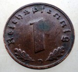 B.019 GERMANIA 1 REICHSPFENNIG 1937 D, Europa, Bronz