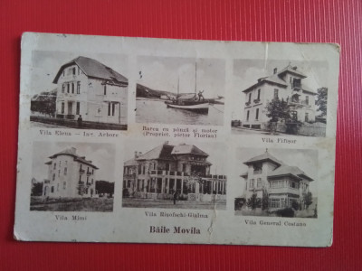 Baile Movila - carte postala imagini multiple interbelica circulata 1932 foto